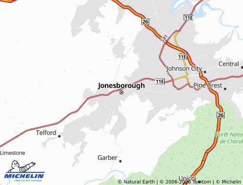Mapa MICHELIN Jonesborough - ViaMichelin