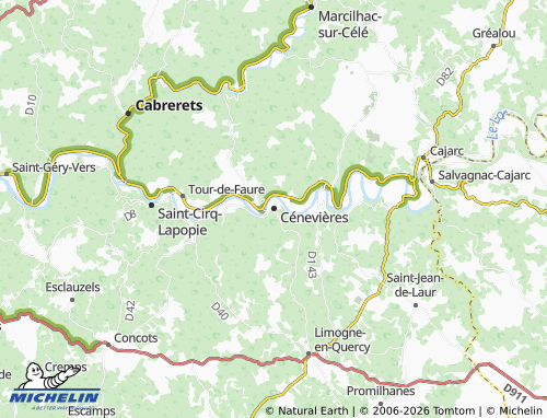 Mapa MICHELIN Cénevières - ViaMichelin