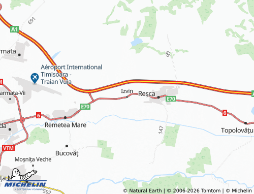 Mapa MICHELIN Izvin - ViaMichelin