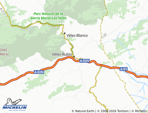 Mappa MICHELIN Vélez-Rubio - ViaMichelin