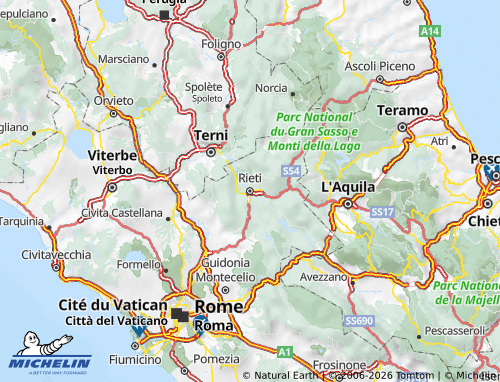 Carte MICHELIN Rieti - ViaMichelin