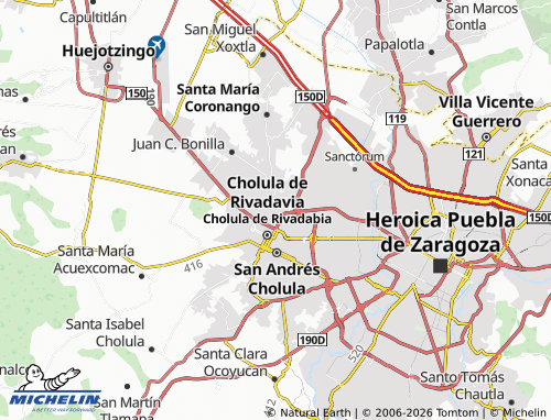 MICHELIN Fovissste Cholula map - ViaMichelin