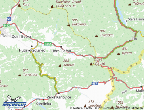 Mapa MICHELIN Na Jurajdě - ViaMichelin