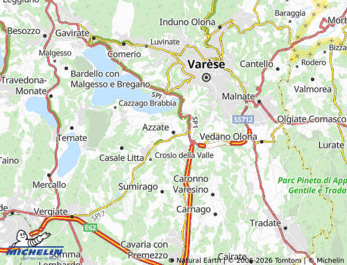 MICHELIN Azzate map - ViaMichelin