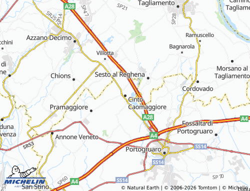 MICHELIN Cinto Caomaggiore map - ViaMichelin