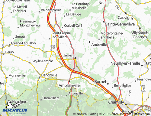 MICHELIN Méru map - ViaMichelin