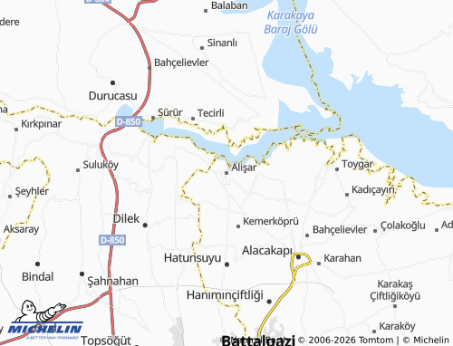MICHELIN Alişar map - ViaMichelin