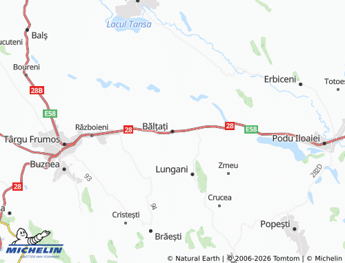 Mappa MICHELIN Bălțați - ViaMichelin