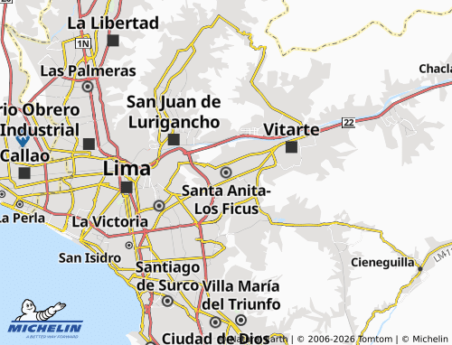 MICHELIN Santa Anita-Los Ficus map - ViaMichelin