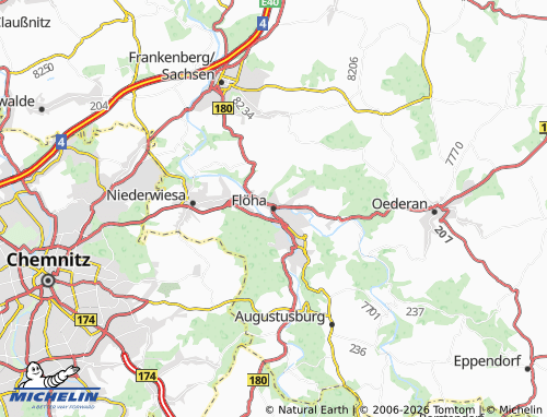 MICHELIN Flöha map - ViaMichelin