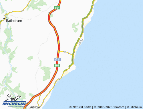Mappa MICHELIN Brittas Bay - ViaMichelin