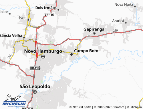 Mapa MICHELIN Campo Bom - ViaMichelin
