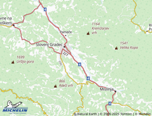Kaart MICHELIN Šmartno pri Slovenj Gradcu - ViaMichelin