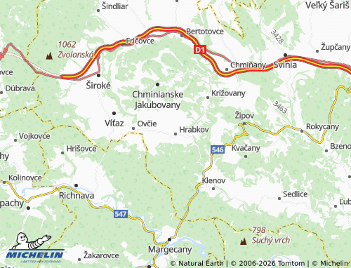 MICHELIN-Landkarte Hrabkov - ViaMichelin