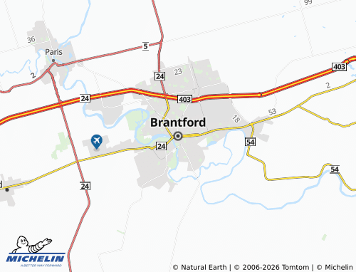 MICHELIN Brantford map - ViaMichelin
