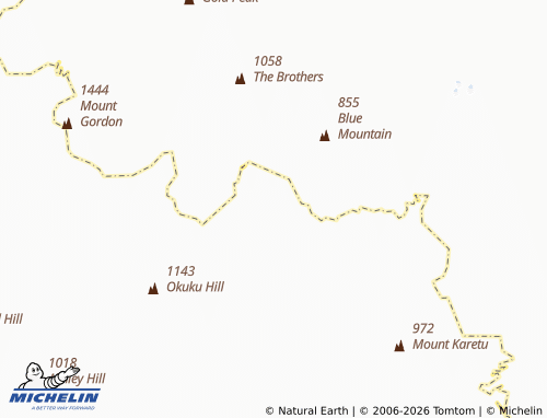 Mapa MICHELIN Okuku Range - ViaMichelin