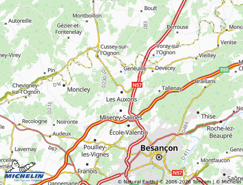 Kaart MICHELIN Les Auxons - ViaMichelin