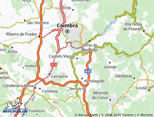 MICHELIN Castelo Viegas map - ViaMichelin