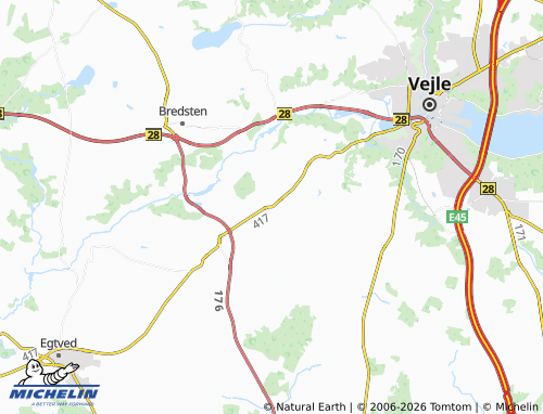 Carte MICHELIN Jerlev - ViaMichelin