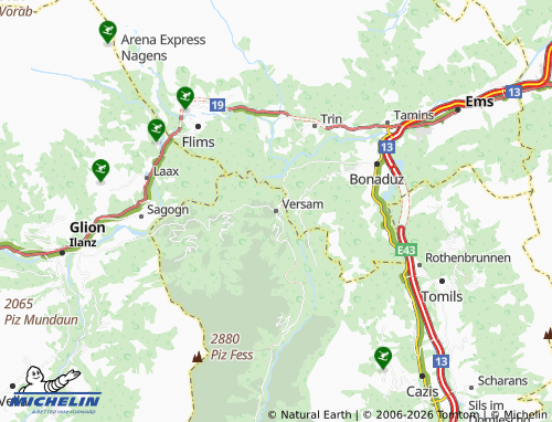 Mapa MICHELIN Versam - ViaMichelin