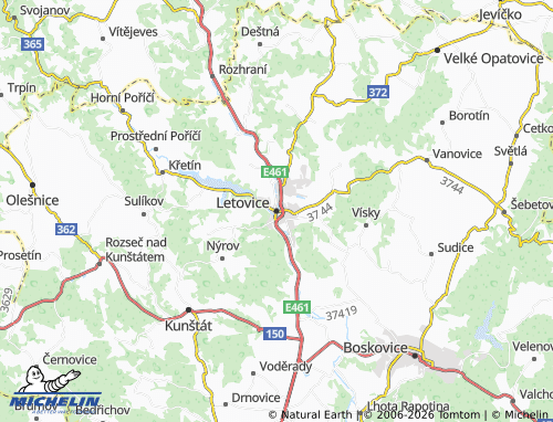 Mappa MICHELIN Letovice - ViaMichelin