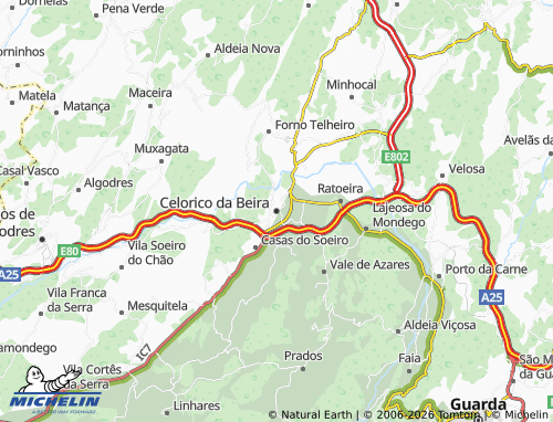 MICHELIN Celorico da Beira map - ViaMichelin