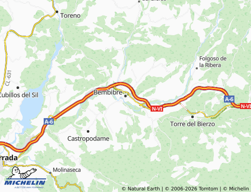 Carte MICHELIN Bembibre - ViaMichelin