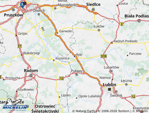 MICHELIN Rycki map - ViaMichelin