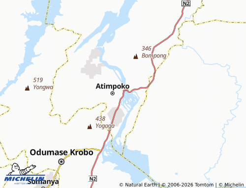 Kaart MICHELIN Akosombo - ViaMichelin