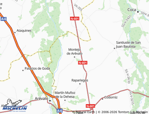Carte MICHELIN Montejo de Arévalo - ViaMichelin