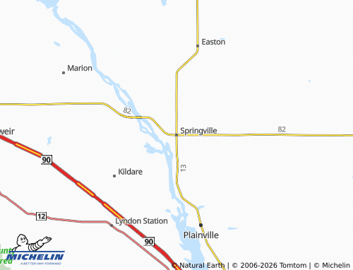 Carte MICHELIN Springville - ViaMichelin