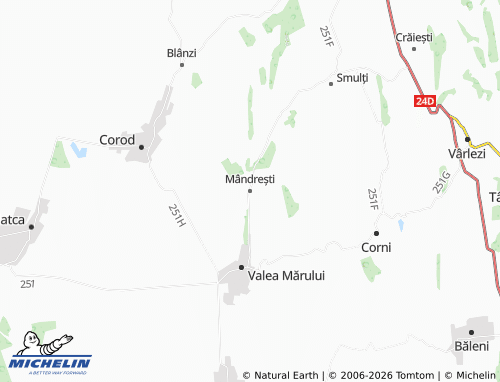 Carte MICHELIN Mândrești - ViaMichelin