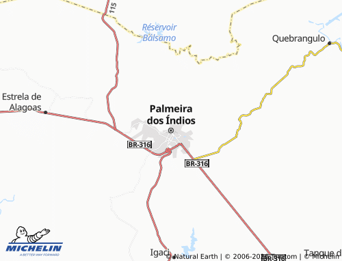 Mapa MICHELIN Palmeira dos Índios - ViaMichelin
