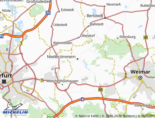 MICHELIN Niederzimmern map - ViaMichelin