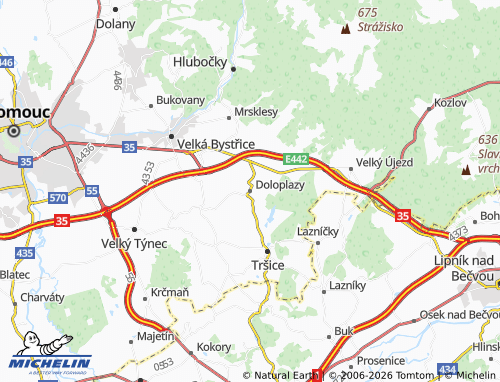 Mappa MICHELIN Doloplazy - ViaMichelin