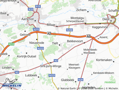 Mapa MICHELIN Tielt-Winge - ViaMichelin