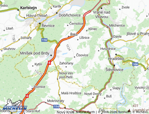 Mapa MICHELIN Čisovice - ViaMichelin