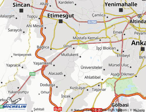 MICHELIN Çayyolu map - ViaMichelin