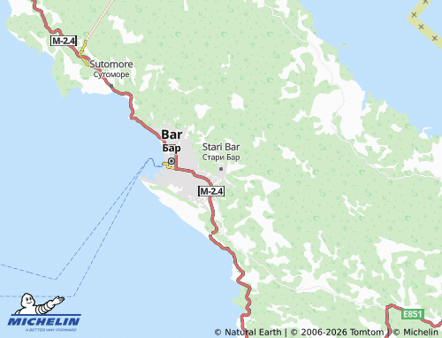 MICHELIN-Landkarte Stari Bar - ViaMichelin