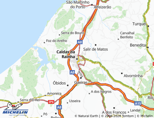 Mapa MICHELIN Caldas da Rainha - ViaMichelin