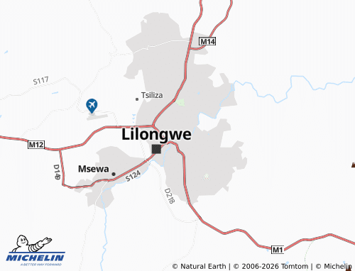 MICHELIN Lilongwe Area 2 map - ViaMichelin