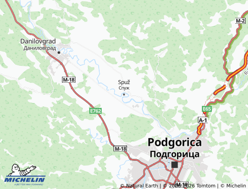 MICHELIN-Landkarte Spuž - ViaMichelin