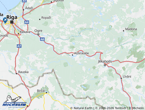 Mapa MICHELIN Aizkraukles novads - ViaMichelin