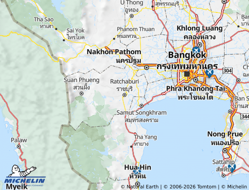 MICHELIN-Landkarte Provinz Ratchaburi - ViaMichelin