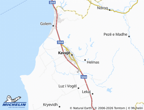Mapa MICHELIN Kavajë - ViaMichelin