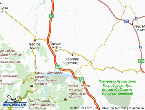 Mapa MICHELIN Leontari - ViaMichelin