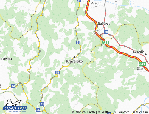 Mapa MICHELIN Kravarsko - ViaMichelin