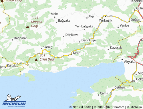 MICHELIN Kıran map - ViaMichelin