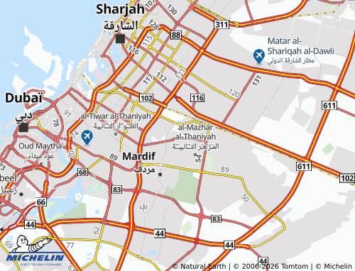 MICHELIN Oud Al Muteena First map - ViaMichelin