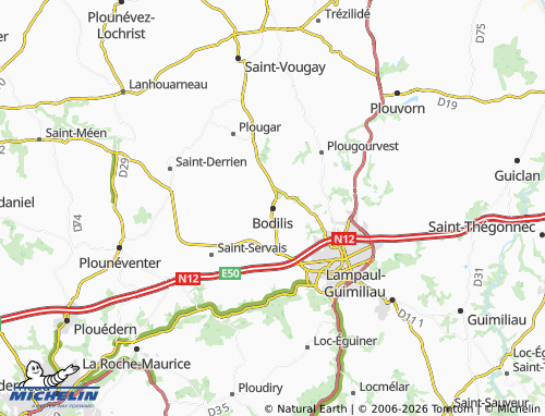 Mappa MICHELIN Bodilis - ViaMichelin